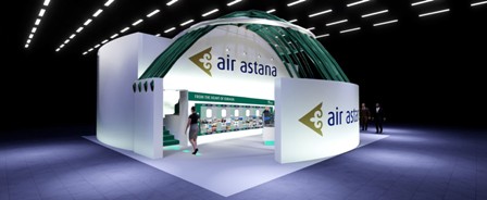 Stand de Air Astana pabello Corporativo - EXPO 2017
